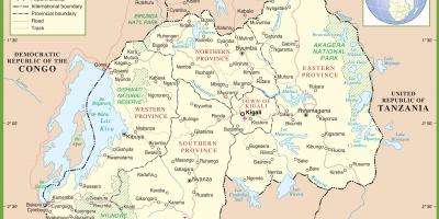 Карта на Руанда политички